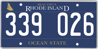 RI license plate 339026