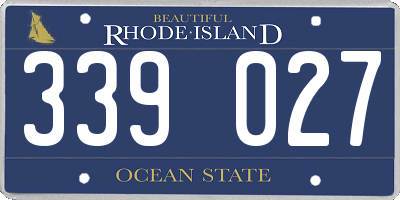 RI license plate 339027
