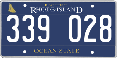 RI license plate 339028