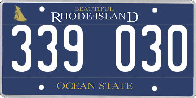 RI license plate 339030