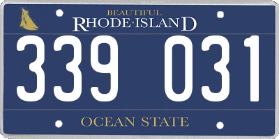 RI license plate 339031