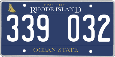 RI license plate 339032