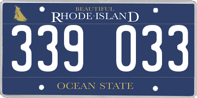 RI license plate 339033