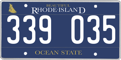 RI license plate 339035