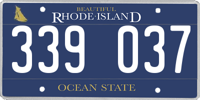 RI license plate 339037