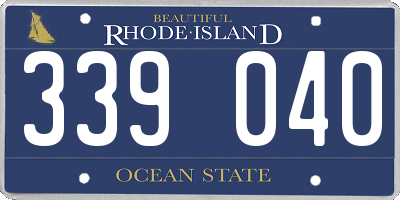 RI license plate 339040