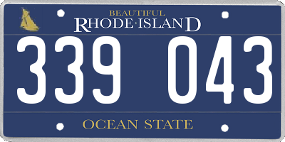 RI license plate 339043