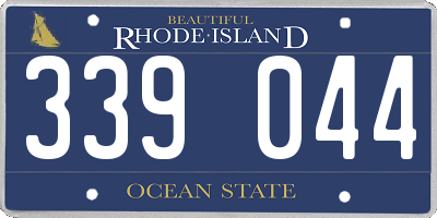 RI license plate 339044