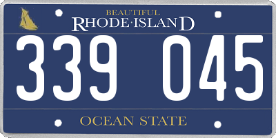 RI license plate 339045