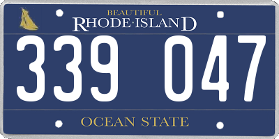 RI license plate 339047