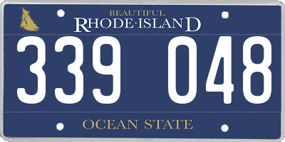 RI license plate 339048
