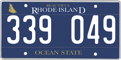 RI license plate 339049