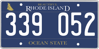 RI license plate 339052