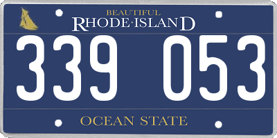 RI license plate 339053