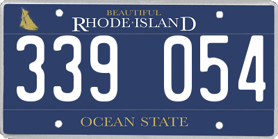 RI license plate 339054