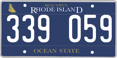 RI license plate 339059