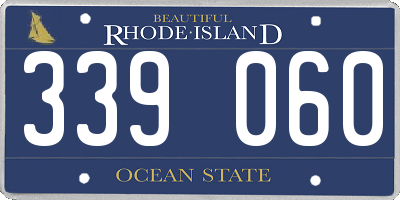 RI license plate 339060