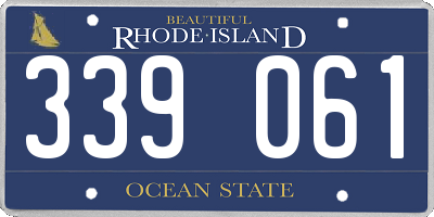 RI license plate 339061