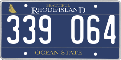 RI license plate 339064