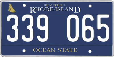 RI license plate 339065