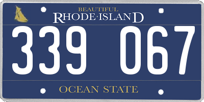 RI license plate 339067