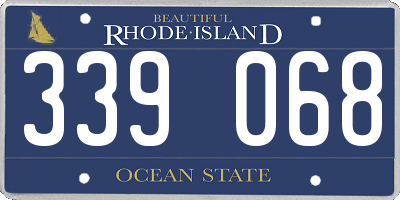 RI license plate 339068