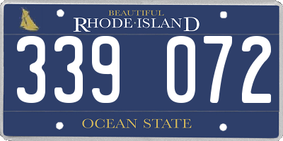 RI license plate 339072