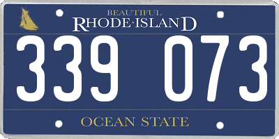 RI license plate 339073