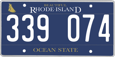 RI license plate 339074