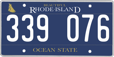 RI license plate 339076