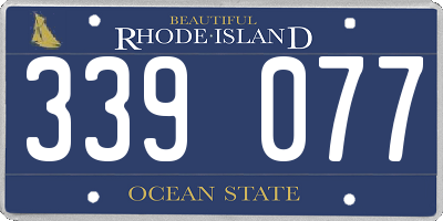 RI license plate 339077