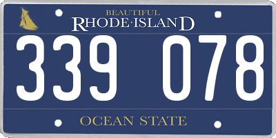 RI license plate 339078