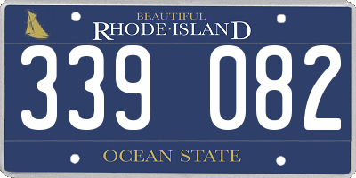 RI license plate 339082