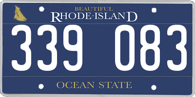 RI license plate 339083