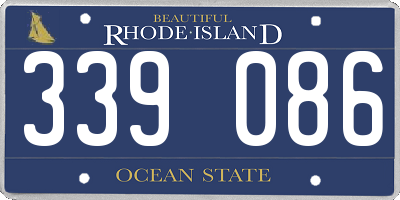 RI license plate 339086
