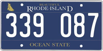 RI license plate 339087