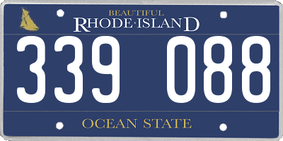 RI license plate 339088