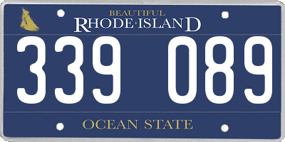 RI license plate 339089