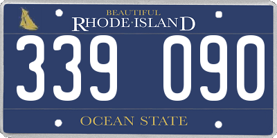 RI license plate 339090