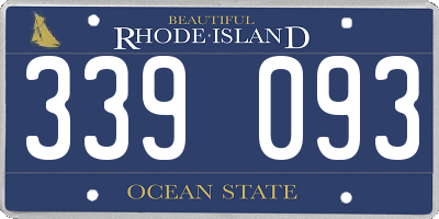 RI license plate 339093