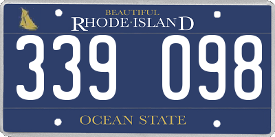 RI license plate 339098