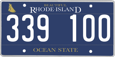 RI license plate 339100