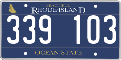 RI license plate 339103