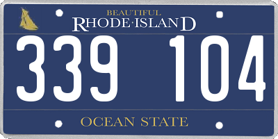 RI license plate 339104