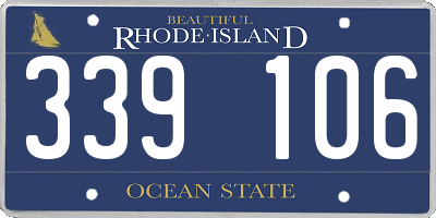 RI license plate 339106