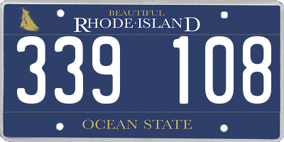 RI license plate 339108