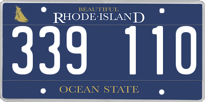 RI license plate 339110