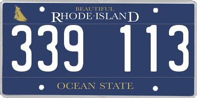RI license plate 339113