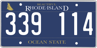 RI license plate 339114