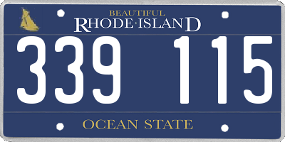 RI license plate 339115